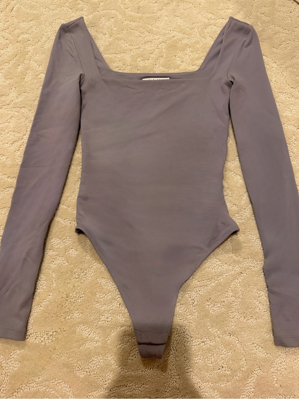 Aritzia Lavender Square Neck Long Sleeve Bodysuit